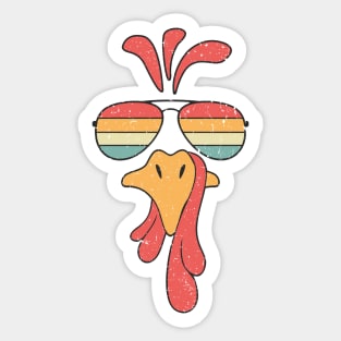 Turkey Face Sunglasses Sticker